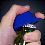 Blue Plastic Construction Hat Bottle Opener Key Chains