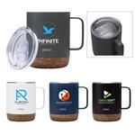 Perka® Wyatt 12 oz Double Wall, Stainless Steel Camping Mug - Temperature Control & Cork Base
