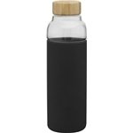 18 oz H2go Bali - Black - Borosilicate Glass & Bamboo Lid