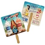 Square Hand Fan Full Color (2 Sides) - Paper Products - 16pt Board