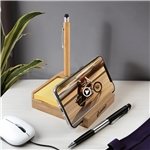 Bamboo Desk Organizer with Phone Holder