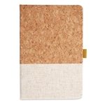 Hard Cover Cork And Heathered Fabric Journal