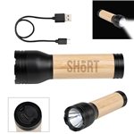 Bamboo Rechargeable LED Flashlight - 3 Light Modes