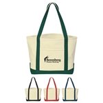 Medium Starboard 24 oz. Cotton Canvas Tote Bag - Front Pocket & 30 Handles