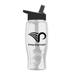 Poly-pure - 27 oz Transparent Bottle with Flip Straw lid