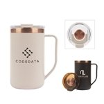 Perka® Guji 15 oz Recycled Steel and Coffee Grounds Mug - Sustainable & Spill-resistant