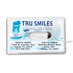HAPPY CHECKUP 44 Yards Credit Card Size Dental Floss Dispenser - Mint Flavored & Compact Mirror