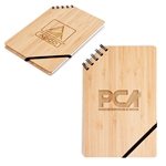 A5 Corner Spiral Bound Journal Book with Bamboo Cover - 70GSM Paper & Lined Pages