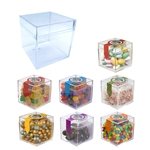 Cube Shaped Acrylic Container With Candy