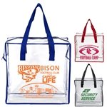 12 W x 12 H x 6 ARETE Clear Vinyl Stadium Compliant Tote Bag with Zipper