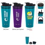 26 oz Stainless Steel Ice Shaker Promo Bottle - Vacuum Insulated & Double Wall