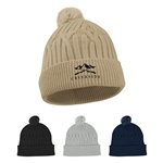 Courtney Cable Knit rPET Pom Beanie