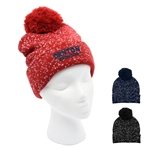 Speckled Pom Beanie With Cuff