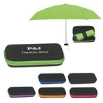 37 Arc Telescopic Folding Travel Umbrella With Eva Case - Aluminum & Polyester