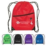 Daypack - Drawstring Backpack - 210D Polyester - Zippered Pouch