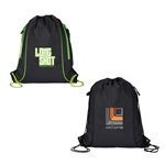 Seville Drawstring Bag w/ Color Accents - Water Resistant