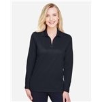 Devon & Jones CrownLux Performance® Ladies' Plaited Long Sleeve Polo - Moisture Wicking & UV Protection