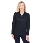 Devon & Jones CrownLux Performance® Ladies' Plaited Long Sleeve Polo - Moisture Wicking & UV Protection