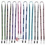 BELMONT 3/8 Import Air Ship Width Dual Attachment Silkscreen Polyester Lanyard - Dual Clips