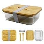 Chow Bella Glass Bento Box - Bamboo Lid & BPA Free