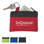 Zippered Coin Pouch - PVC & Polyester