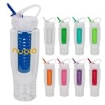 28 Oz Polyclean Color Fruit Fusion Water Bottle - Infuser & BPA Free