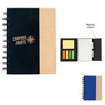Small Spiral Notebook With Sticky Notes And Flags - 70 Pages & Multi-Function