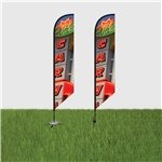 DisplaySplash 9' Single-Sided Custom Feather Flag - Knit Polyester & Machine Washable