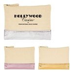 12 oz Cotton Cosmetic Bag With Metallic Accent