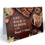 8 x 5.5 Plastic Table Tent Sign - Self-Standing & Full Color