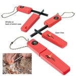 3-IN-1 Flint Fire Starter, Emergency Whistle & Compass