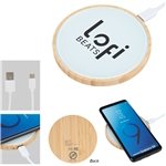 10W Glass & Bamboo Wireless Charger - Qi Enabled & LED Indicator