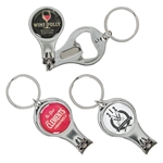 Round Nail Clipper w/Bottle Opener Keyring - Multi-function