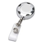 TIFFIN 32 Cord Round Chrome Solid Metal Sport Retractable Badge Reel & Badge Holder