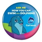 Full Color Round safety pin back Button - 3 Diameter - USA Made