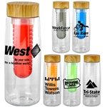 Bamboo Pattern 25 oz Clear Contour Bottle with Fruit Infuser - BPA Free