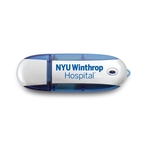 Lemont Brushed Aluminum Oval USB Flash Drive - Color Trim