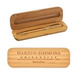 Bamboo Case w/Pen Gift Set - Handcrafted