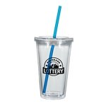 Translucent Clear with Blue Straw