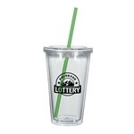 Translucent Clear with Green Straw