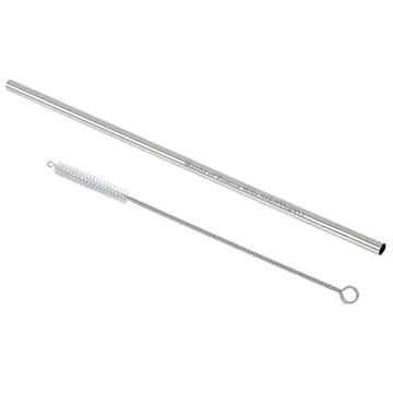 Stainless Steel Straw with Pipe Cleaner Brush - Food Grade & BPA Free