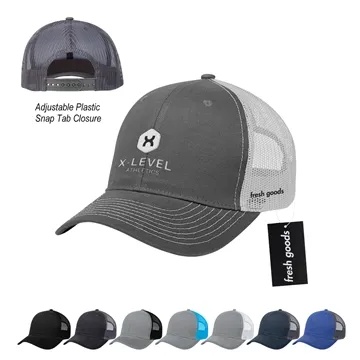 48 Custom Fresh Goods Cotton Twill Mesh Back Cap - Black-Owned & ...