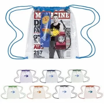 Image of 150 Promotional Clear Game Drawstring Backpack - NFL Approved & ...