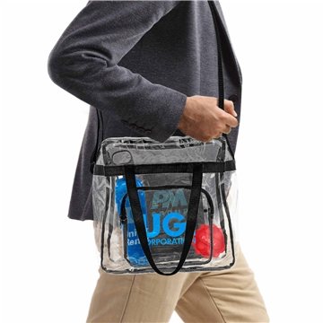 The Everything Clear Vinyl Tote Bag - Adjustable Strap