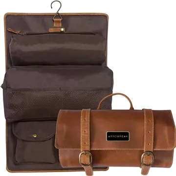 Image of 5 Custom Buffalo Mountain Leather Travel Kit Bag - Full Grain & ...