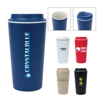 Kenzie 16 oz. Double Wall Recycled Polypropylene Coffee Tumbler - Spill-Resistant Lid & Fits Car Cup Holders