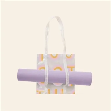 Image of 50 Customized Main Squeeze Yoga Tote - Grid Vinyl - Mat Holder & ...