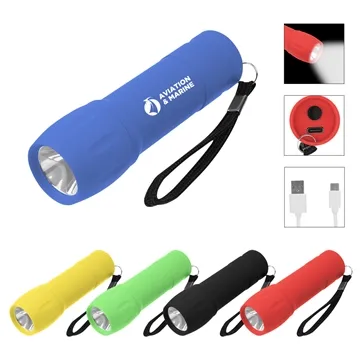 Rechargeable Rubberized COB Light With Strap 2.0