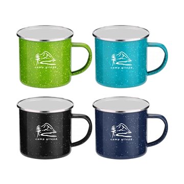 16 oz Iron and Stainless Steel Camping Mug - Enameled & Speckled
