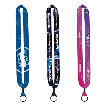 Image of 100 Customized 1" Dye-Sublimated Lanyard - Metal Hardware